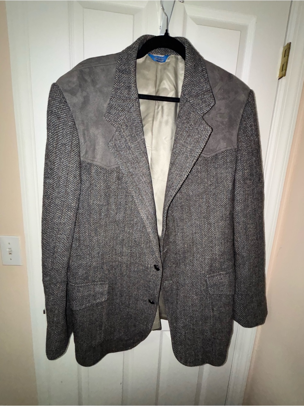 PENDLETON Vtg Western Suit Jacket Gray Blazer Men's Sz 46L USA Made Wool